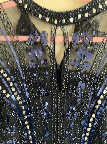 Endless Rose Anthropologie Beaded Navy Dress