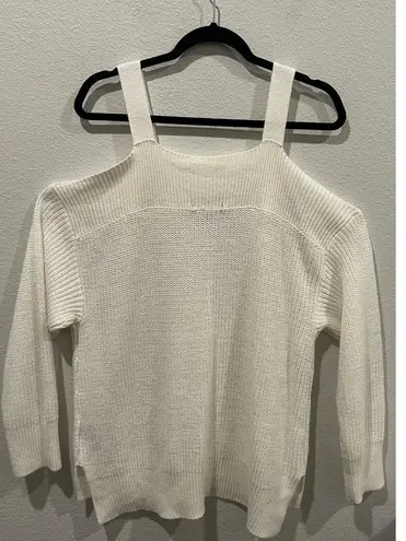 Anthropologie SANCTUARY Winter White Ivory Bare Off Shoulder Sweater