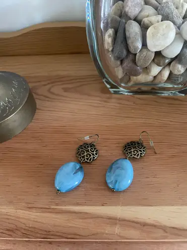 Dana Buchman Blue Wave Beaded Dangle Earrings