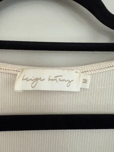 Boutique Contrast Stitch Brown Top Size M