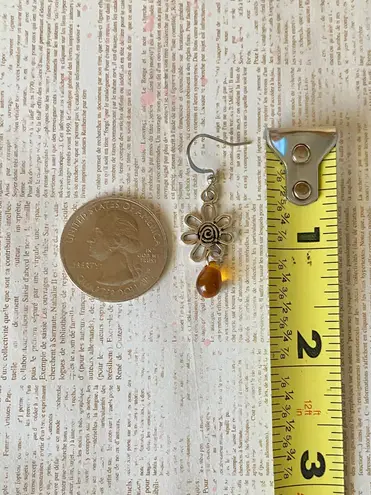 Handmade retro vintage fairy boho funky hippie style quality spiral flower dangle earrings🌀🤎🌱