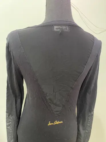 Sam Edelman Mesh Black Long Sleeve Top