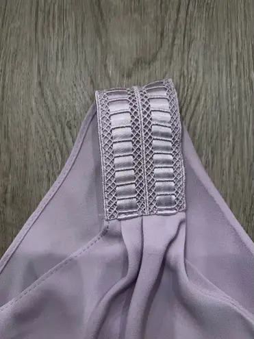 White House Black Market Size 4 Ruffled One Shoulder Dressy Top Lilac Purple