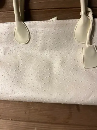 Estée Lauder Estee Lauder Ostrich Leather Tote Bag,, Cream Color 17 wide x 10!height w/case