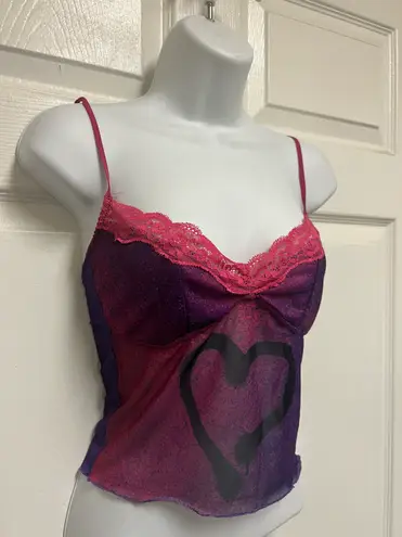 The Kript Purple/Pink Stretch Mesh Cami