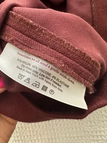 MM.LaFleur The Jina Dress in Chocolate Textured Ponte oxblood dropped waist