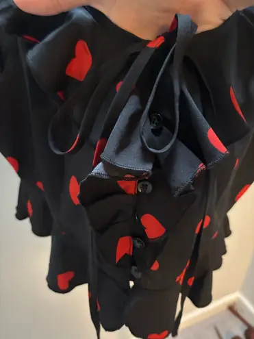 Shein Black and Red Heart Crop Top Size 0X