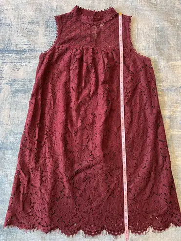 Xhilaration  Maroon Floral Lace Sleeveless Dress Medium