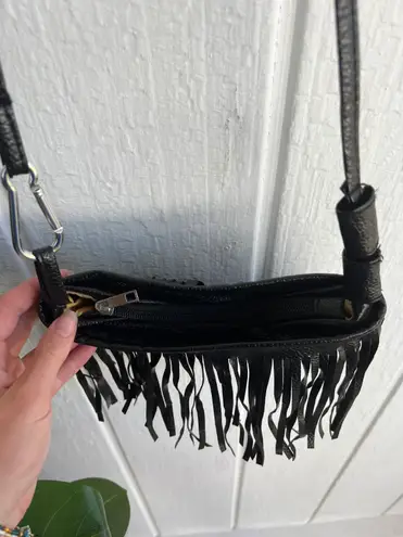 Small Black Fringe Purse