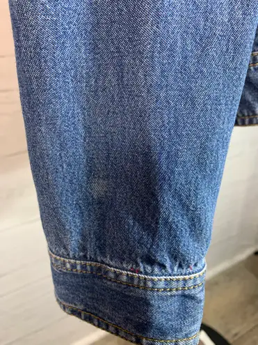 Parisian Vintage WORKS sz M velvet/jacquard Design Denim Jacket