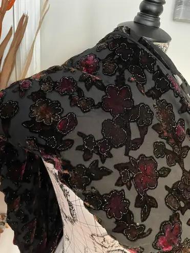 Newport News Easy Style Velvet Fabric Yard Lace Floral print sheer Embroidered shiny Sewing Supplies Shawl Shrug