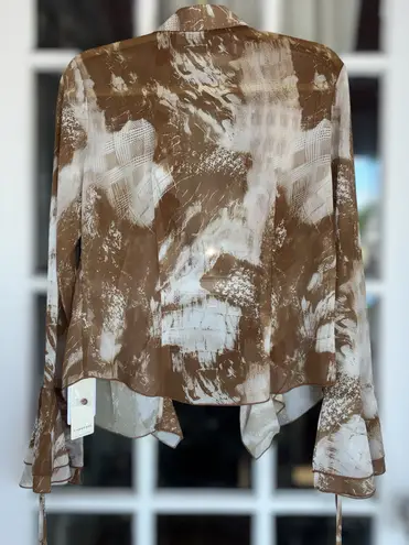 Commense Women's Large Brown Ruffled Modern Vintage