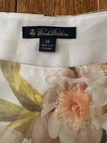 Brooks Brothers New Woman’s Silk Short Sleeve Floral Top Pink, Sz 14