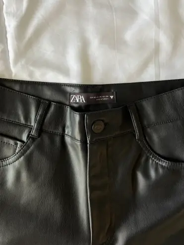 ZARA Faux Leather Straight Leg Pants