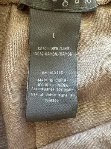 Sharagano NWT $58 Women’s Shorts Beige Solid Linen Blend, Sz L