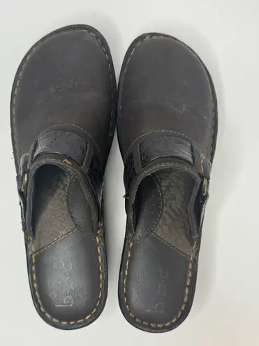 Born concept B.O.C Brown Leather Mules Size 9M