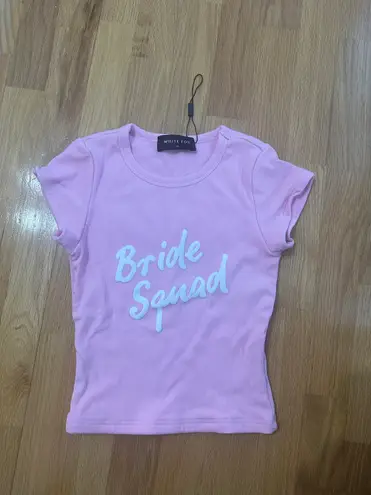 White Fox Boutique White Fox Bride Squad Ribbed Baby Tee Baby Pink