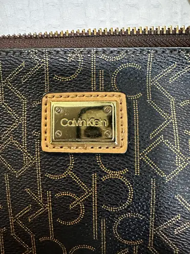 Calvin Klein Monogram Leather Crossbody Bag with Matching Wallet