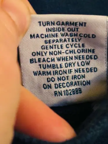 Sleep Sense Women’s Small Blue Embroidered Floral Patches Pajama/Lounge Pants