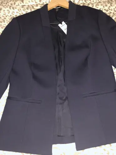 EXPRESS NWT  Open Front Stretch Navy Blue Suit Jacket Size 6