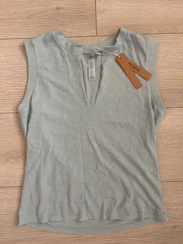 SKIMS NWT Worn In Jersey Split Neck Muscle Tank Denim