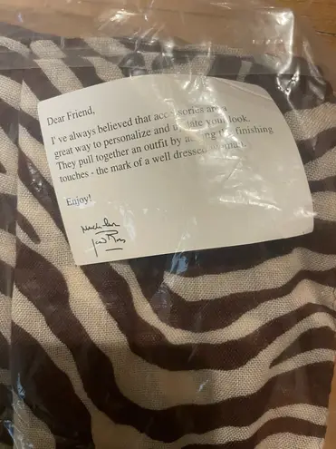 Joan Rivers Womens Wild Poppies Scarf Brown Purple Zebra Pattern A230779 NWT