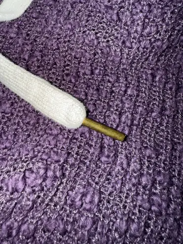 Natural Reflections Dark Purple Textured Knit Hoodie XL