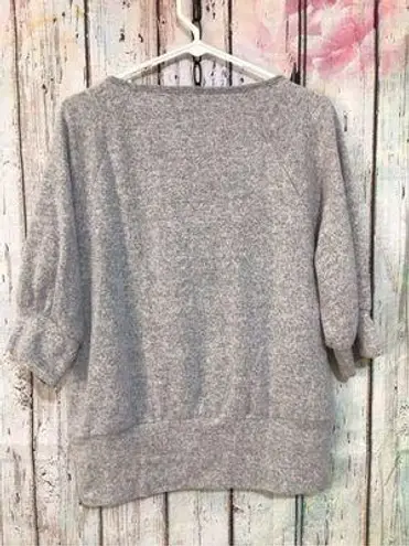 Adrienne Vittadini Gray & White Sweater 3/4 Sleeves Size Large 💕