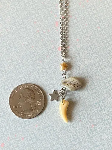 Handmade unique fairy funky Czechs glass beads mix necklace💚🌿