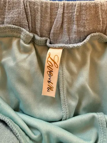 Love In EUC Blue Wide-Leg High-Waist Pull-On Pants with Built-In Shorts