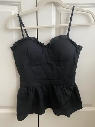 These Three Boutique  Black Ruffle Tank Top