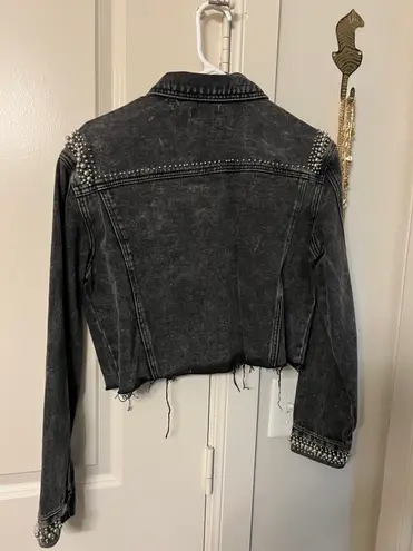 Forever 21 black denim studded jacket