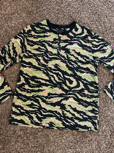 Long sleeve Henley shirt Green Size XL