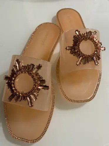 Nude Rhinestone Jelly’s Tan Size 9