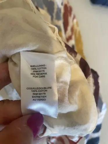 T Tahari Multi Color Cotton Tiered Midi Dress Size XL Sleeveless Summer Boho