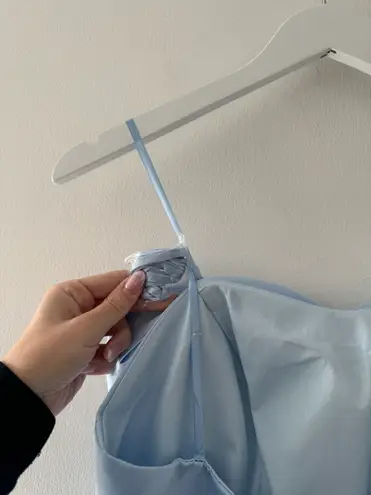 Mac Duggal Blue Strapless Bow Mermaid Gown