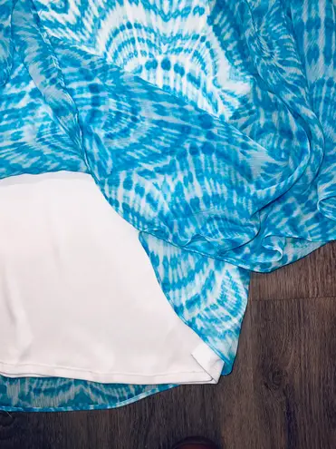 Ruby Rd Woman’s Sheer Overlay Batwing Blouse With Beaded Accents Size Large