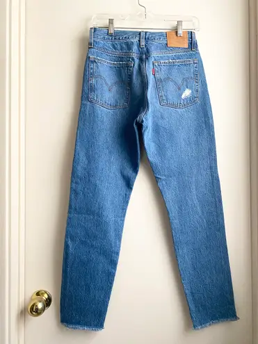 Levi's Wedgie Icon High Rise Button Fly Distressed Straight Leg Jeans