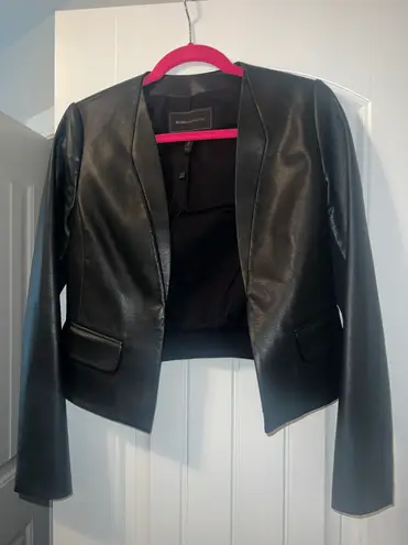 BCBGMAXAZRIA Leather Cropped Blazer