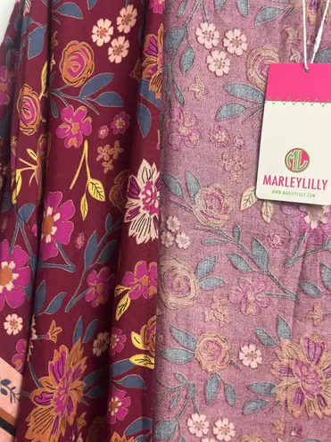 MarleyLilly NWT Marley Lilly Burgundy Floral Duster/Kimono