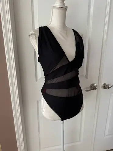 Ramy Brook - MILENA SHEER ONE PIECE SWIMSUIT - BLACK. MSRP $238. Size XXL