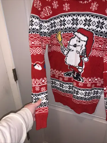 Peanuts Snoopy Fair Isle Christmas Sweater Size Large Red