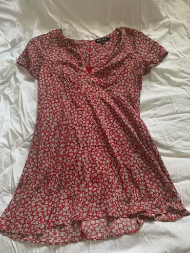Motel Rocks Elara Tea Dress In Ditsy Rose Red Silver Size L 33 36 Off Retail From Kaylee