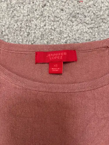 Jennifer Lopez Pink Cold Shoulder Studded Sweater Size XS