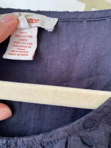 Sundance Black eyelet crochet trim dress size S