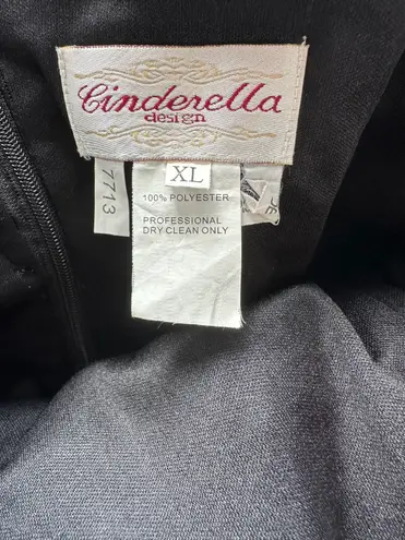 Cinderella Design One Shoulder Ruffle Evening Gown Prom Dress in Black - Size XL