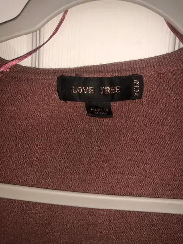 Love Tree Mauve Pink Long Cardigan