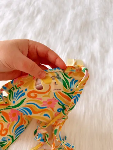 Aurelle Swim NWT Marseille Tie Front Bikini Top