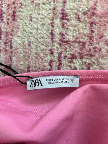 ZARA Pink Strapless Crop Tube Top