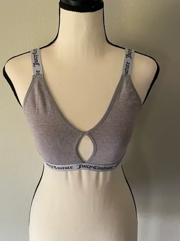 Juicy Couture Gray and White Cut-Out Sports Bra. Fits a Medium to Large.